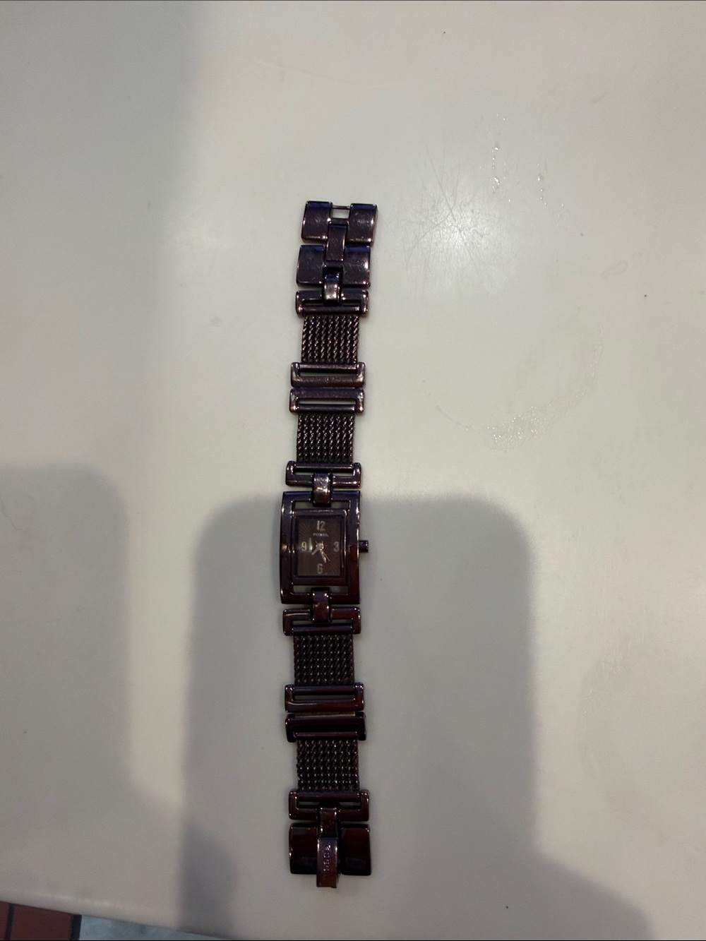 Fossil Women's Dark Brown Metal Link Bracelet Watch needs battery